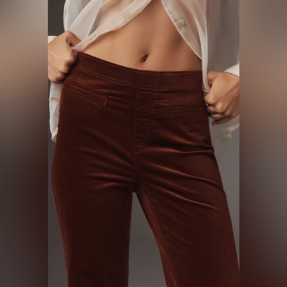 Anthropologie Pilcro Chestnut Pull-On Mid-Rise Retro Flare Velvet Jeans 🍬 - Picture 3 of 6